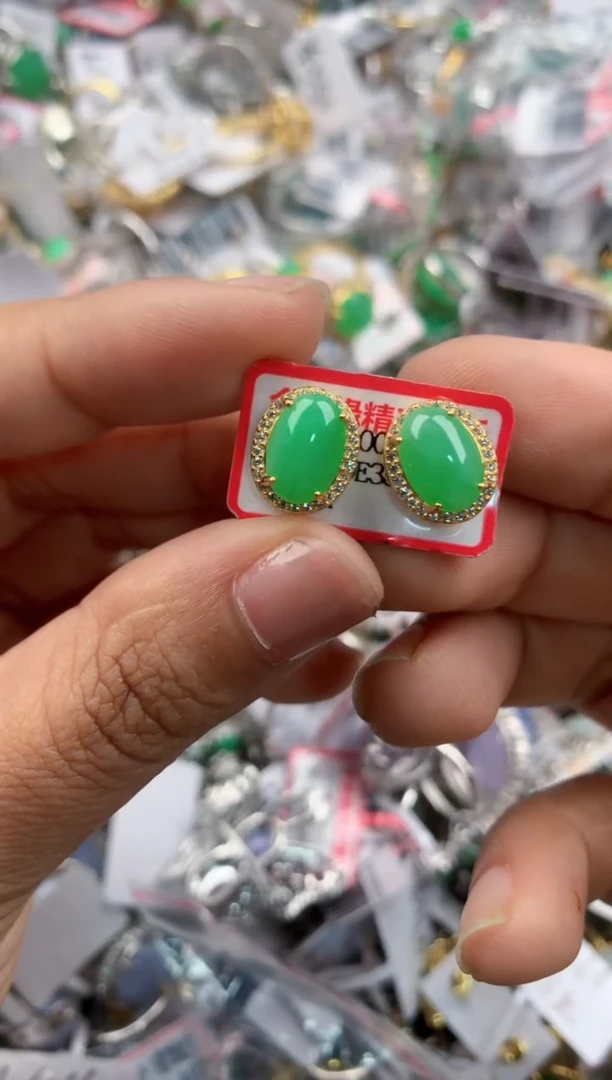 银S925镶嵌戒指翡翠1111----6