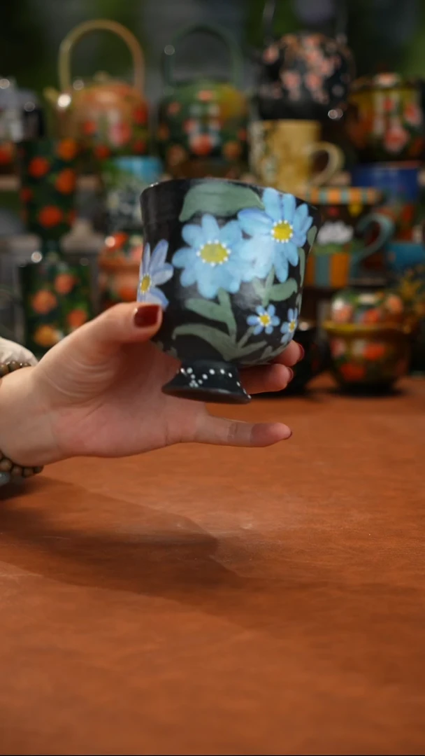 紫砂油画手绘釉下彩