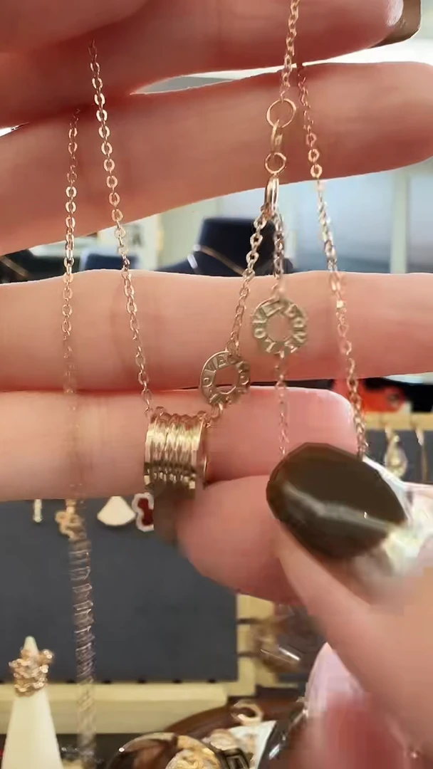 套链18K金18K金3饼路路通套链