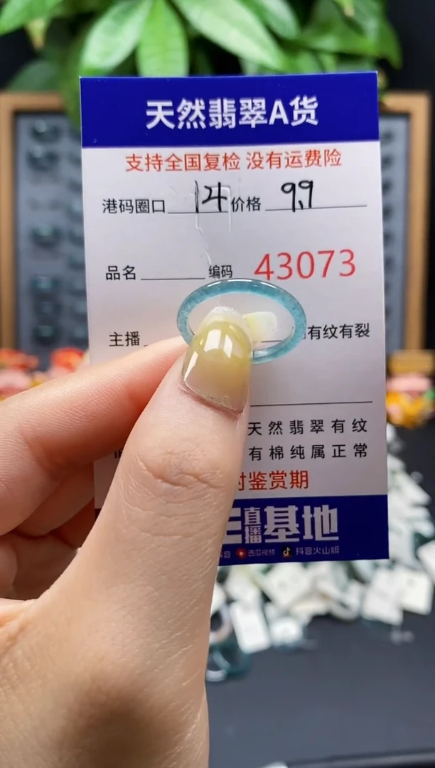 翡翠戒指未镶嵌天然翡翠戒圈3073
