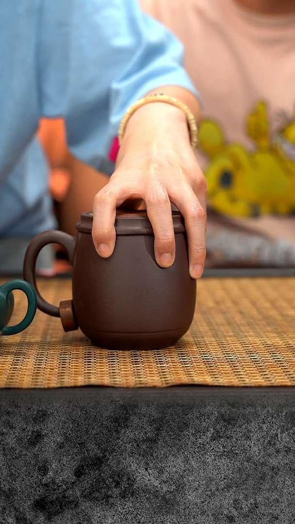 茶壶紫砂紫砂 宜兴紫砂 LS  绞泥盖杯