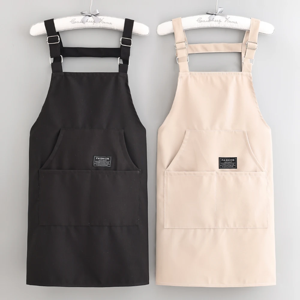 时尚围腰帆布无袖围裙耐污耐磨罩衣防油耐穿工作服可定制logo男女