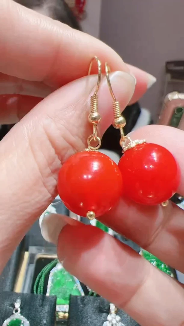 【闪购商品】南红玛瑙耳饰合金202520643