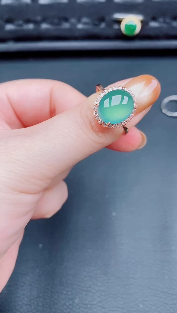 【闪购商品】翡翠戒指银S925镶嵌天然a货翡翠267
