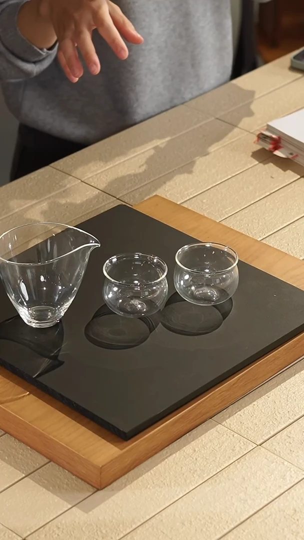 2个透明高硼硅玻璃杯+1个公道杯（无包装）微瑕