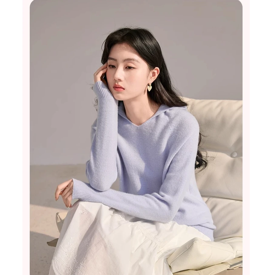 【直播专享】M65C002毛针织衫 香影欧若智性风连帽针织衫卫衣新款