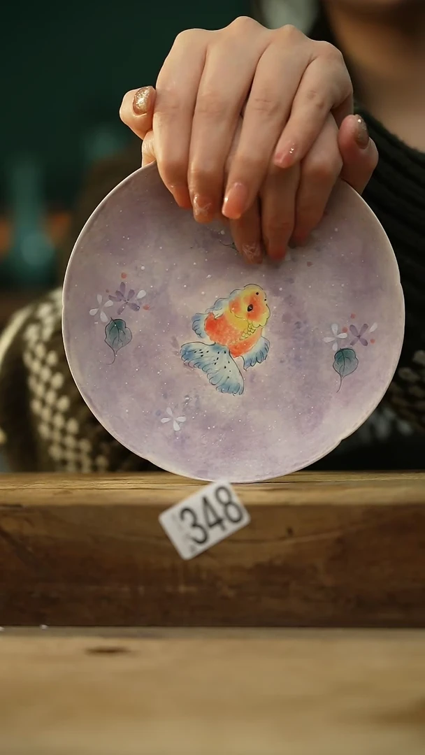 【闪购商品】瓷片设计师手作款 手绘金鱼壶承