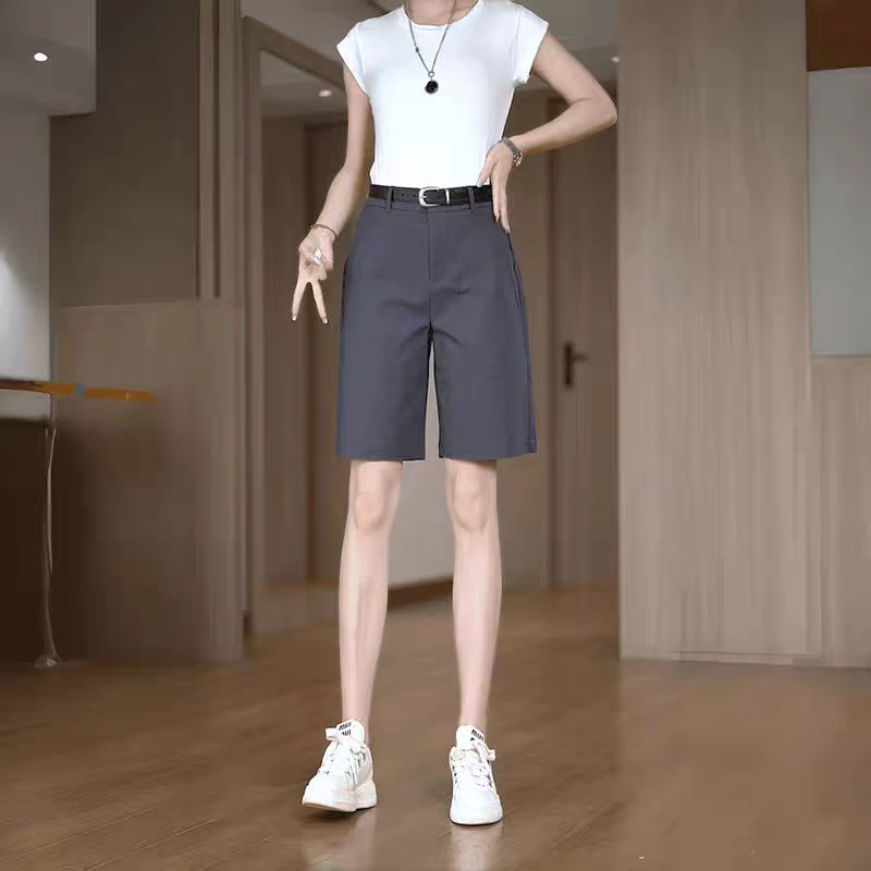 9901/高腰显瘦垂感百搭西服五分裤