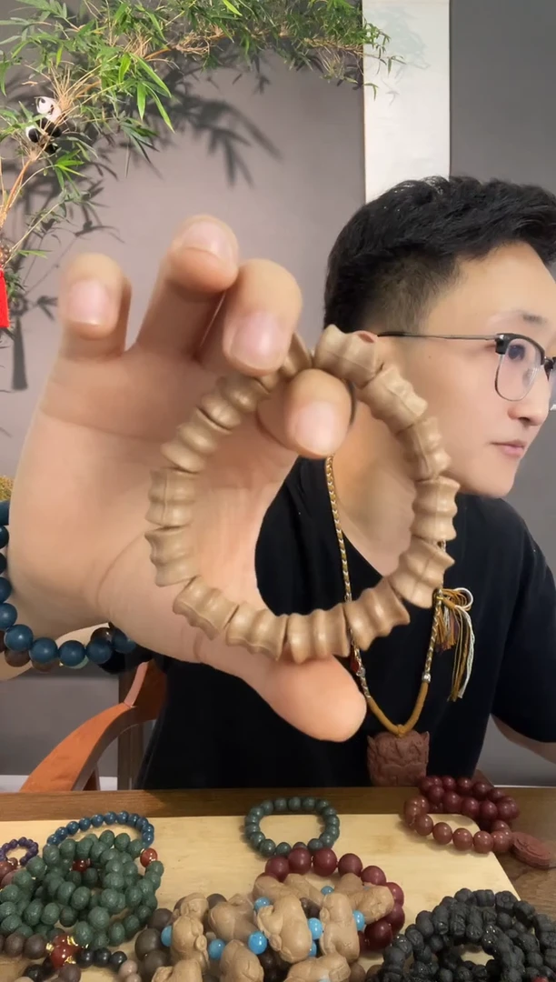 泥塑大四合竹节手串