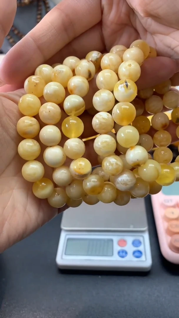 【闪购商品】琥珀珠宝奇石未镶嵌341多样性发其一瑕疵手串