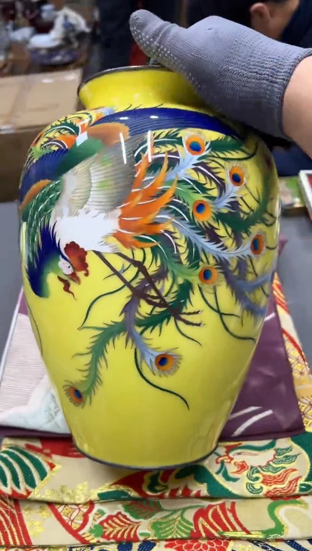 陶瓷925银缘***离工艺品小四孤品收藏