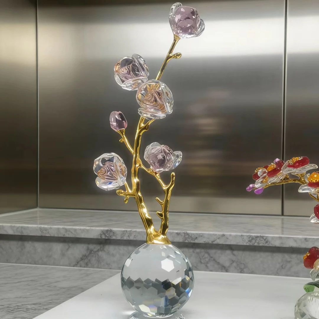 【金枝玉叶】玫瑰花客厅玄关轻奢装饰摆件