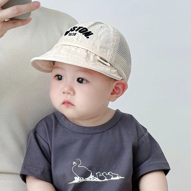 婴儿遮阳帽囟门帽帽子帅气防晒帽韩版儿童太阳帽户外百搭凉帽夏季