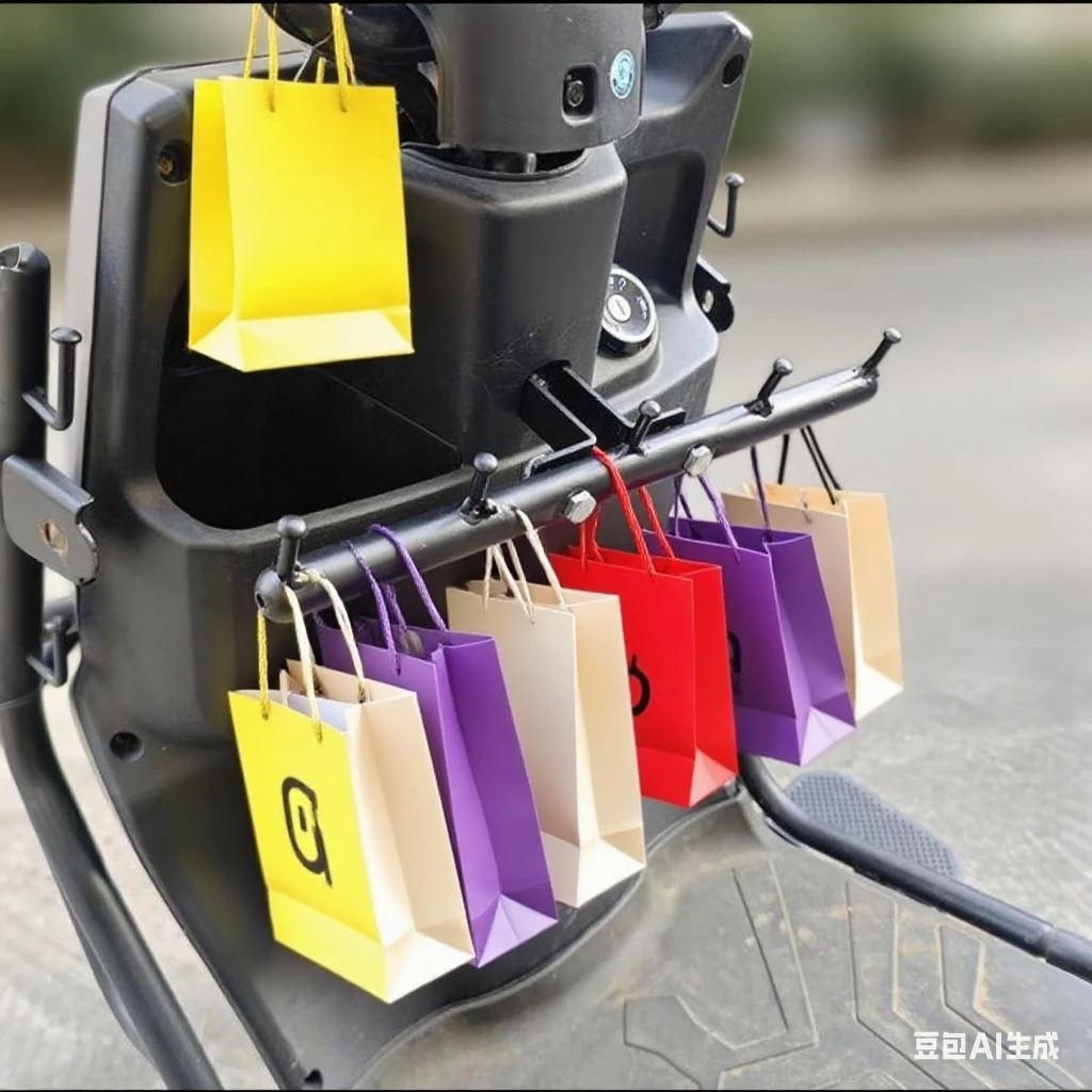 外卖电动车前置横杆挂钩支架配件加固金属防撒挂餐钩，解放手双