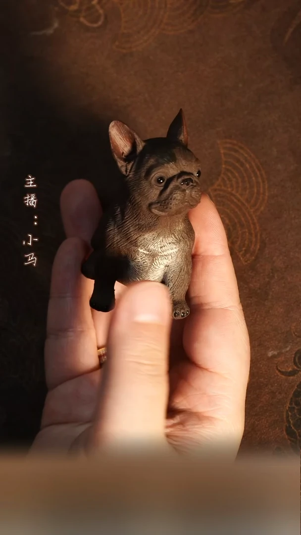 茶壶紫砂拉毛小法斗 茶宠