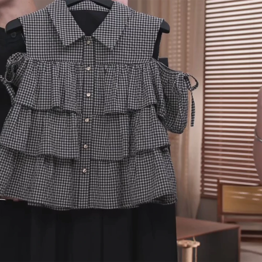 【青春记事】夏季新款娃娃领高级百搭时尚衬衫上衣C5497