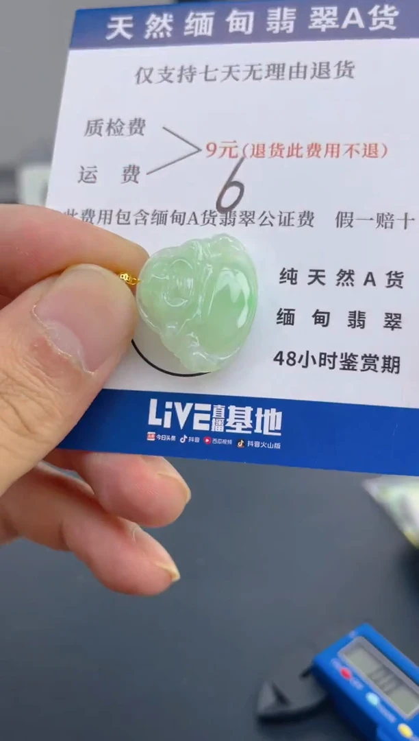 颈饰18K金镶嵌翡翠纯天然缅甸翡翠A货