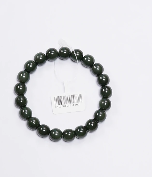 【吉玉0115-0703】新疆和田玉青玉手串9.5x10mm