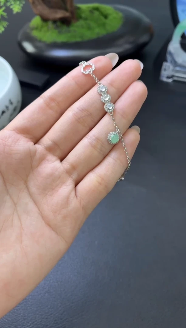 银S925镶嵌手链翡翠手链