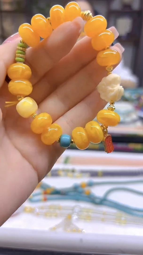 未镶嵌蜜蜡手链DIY款S659