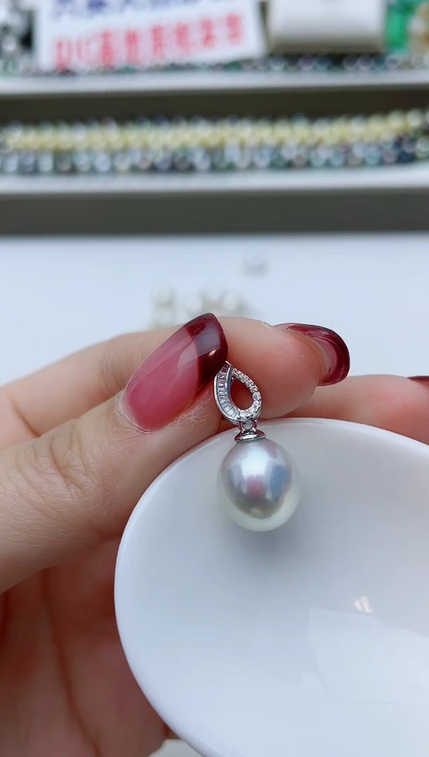 颈饰银S925镶嵌海水珍珠A34