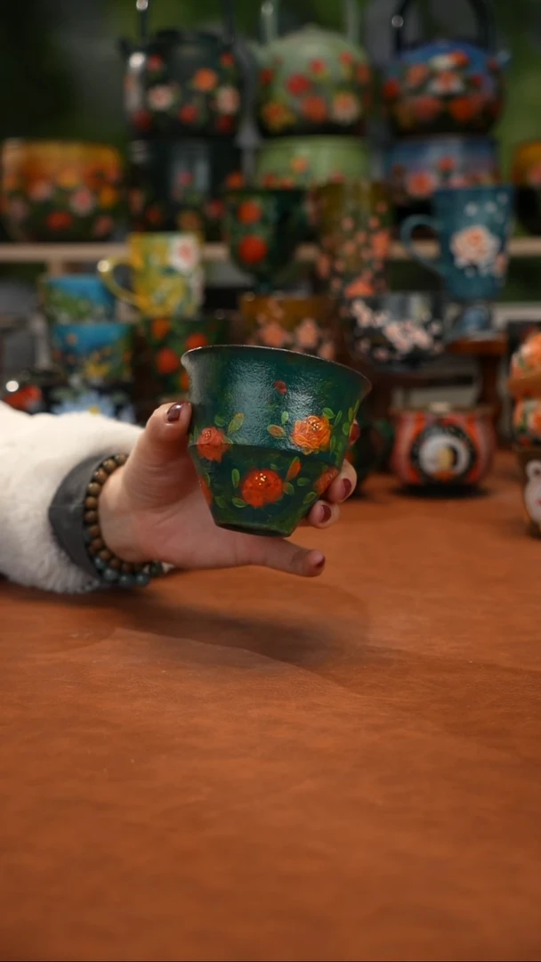 紫砂油画手绘釉下彩