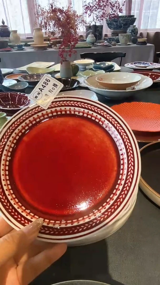 【闪购商品】碗a486微暇雕刻郎红碟