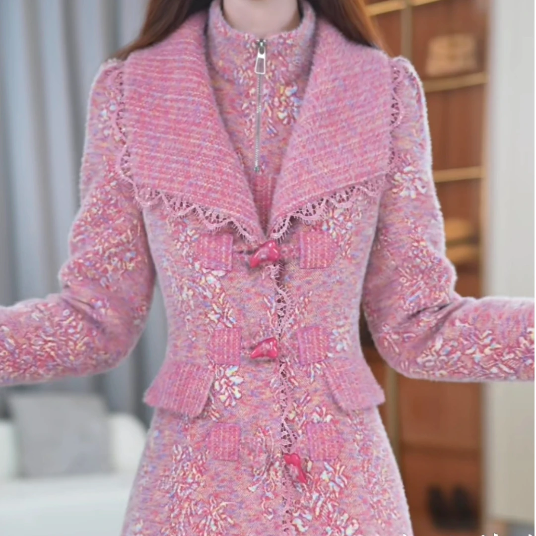 【玖慕】冬装新款轻奢时尚加厚保暖通勤两件套装M-4XL