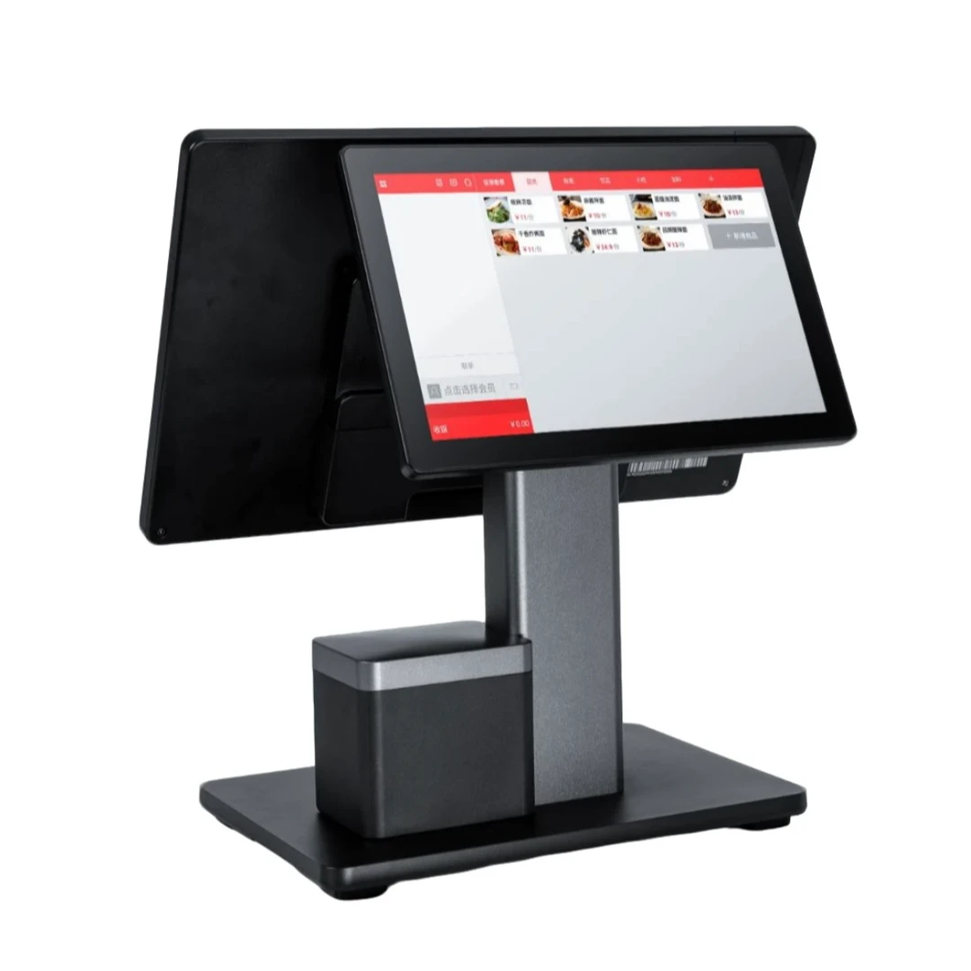 银豹2025新款触屏系统一体机餐饮烘焙店茶饮店专用收银机双屏