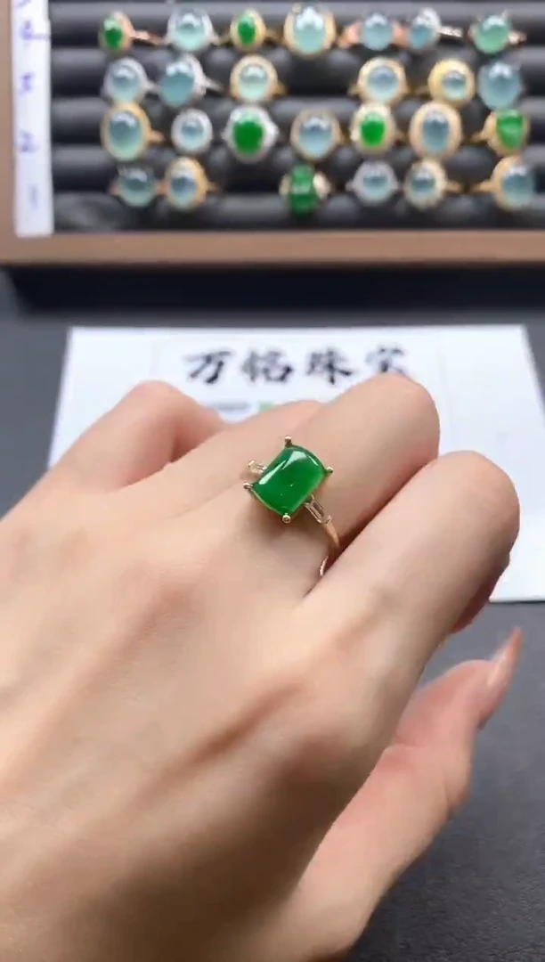 银S925镶嵌戒指翡翠51511