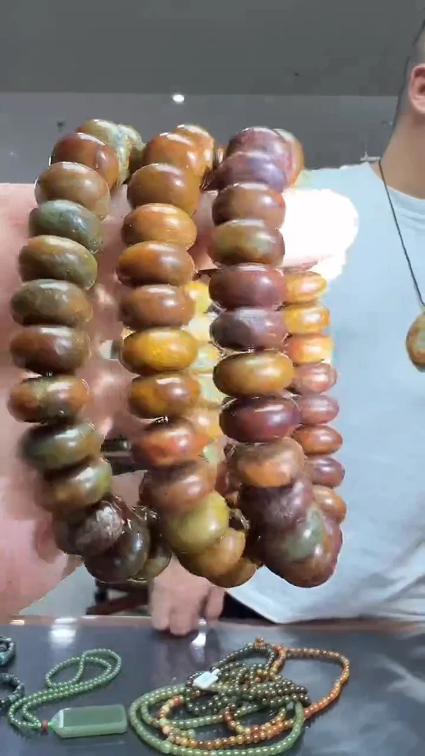 未镶嵌手链岫岩河磨玉（透闪石质玉）算盘珠-多样性发货其中发一