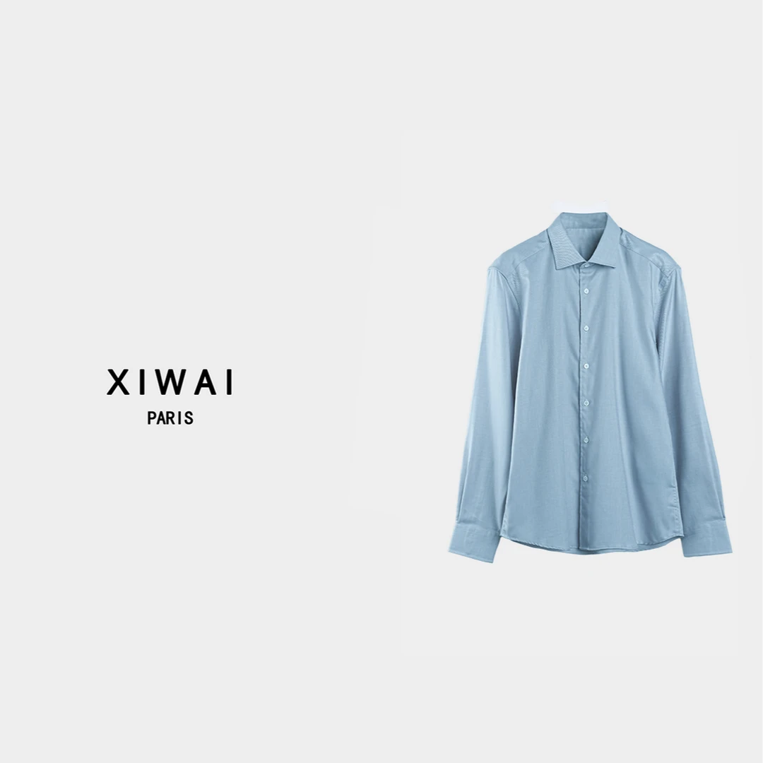 高级男装 春季新品25s男士羊绒修身简约男款设计师百搭衬衫 L254