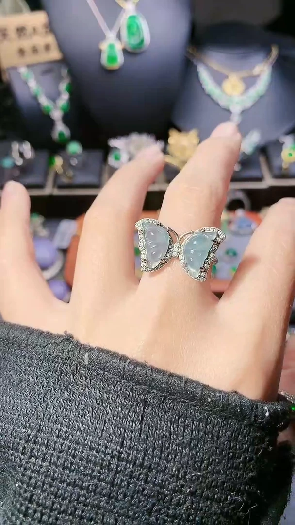 【闪购商品】翡翠戒指银S925镶嵌戒指