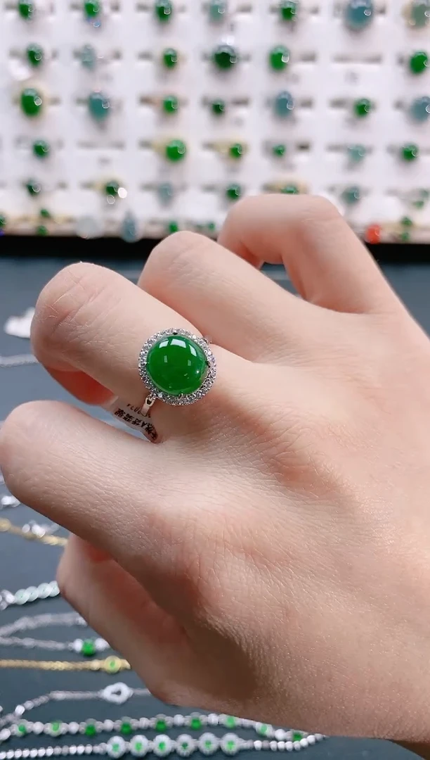 【闪购商品】翡翠戒指银S925镶嵌天然翡翠