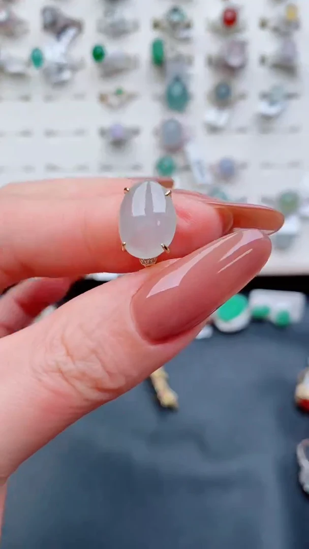 银S925镶嵌戒指翡翠..