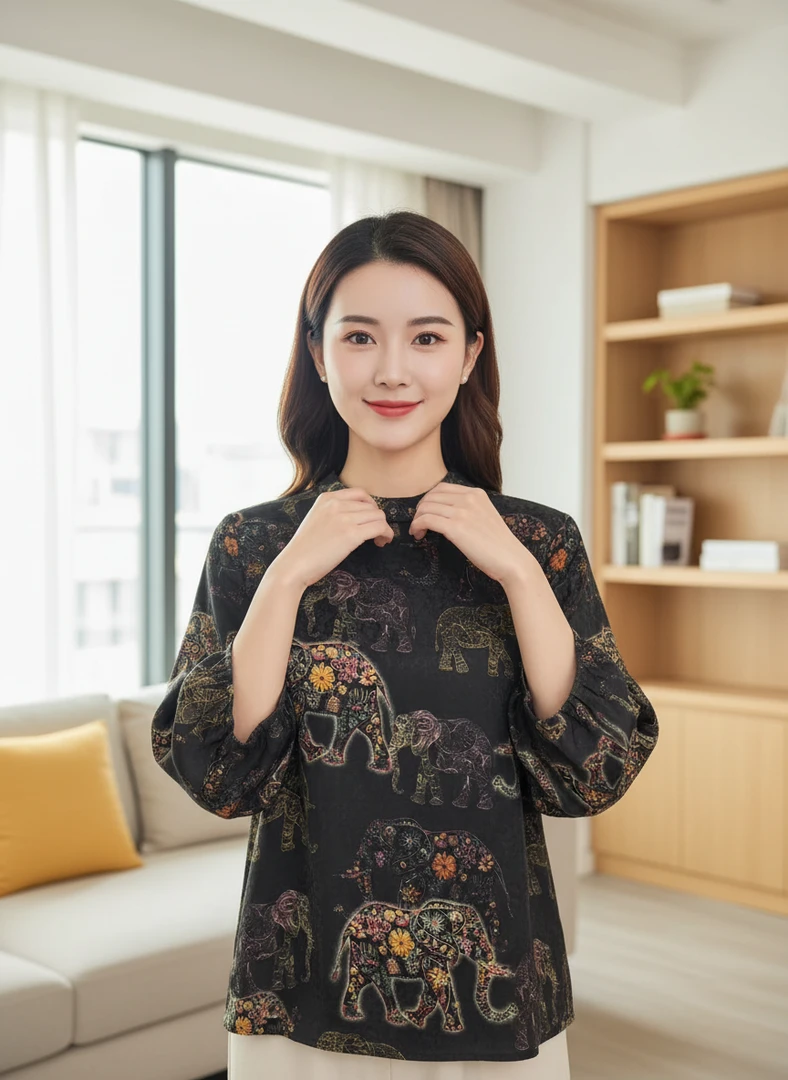 贵夫人-繁花象影新复古早秋东方韵味国风重工高档新中式平价上衣