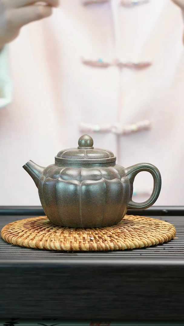 茶壶紫砂原矿青段  柴烧筋纹  200cc