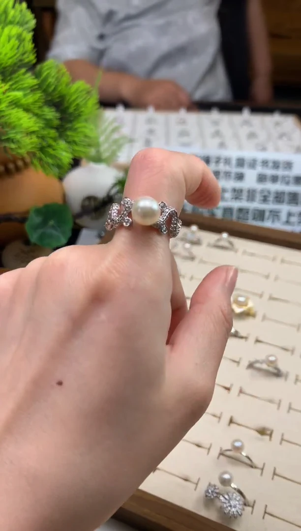 未镶嵌戒指海水珍珠---105908