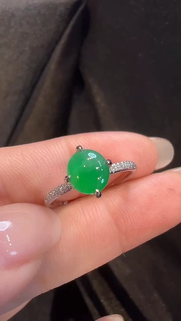 18K金镶嵌戒指翡翠AL6