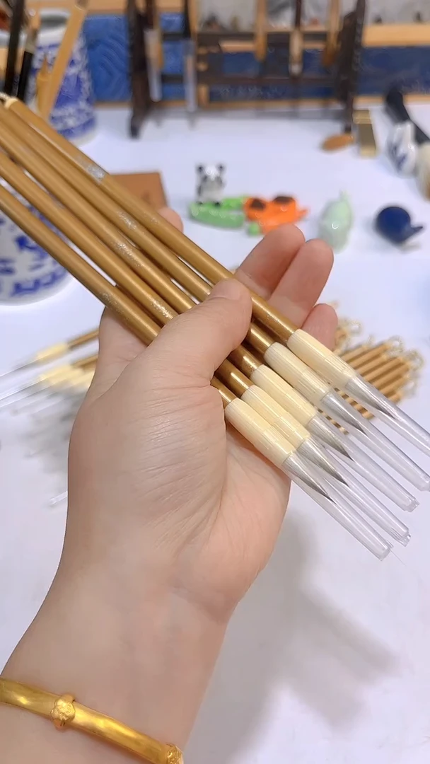 金色小楷毛笔5支