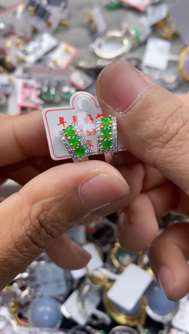 银S925镶嵌戒指翡翠10             9Q1