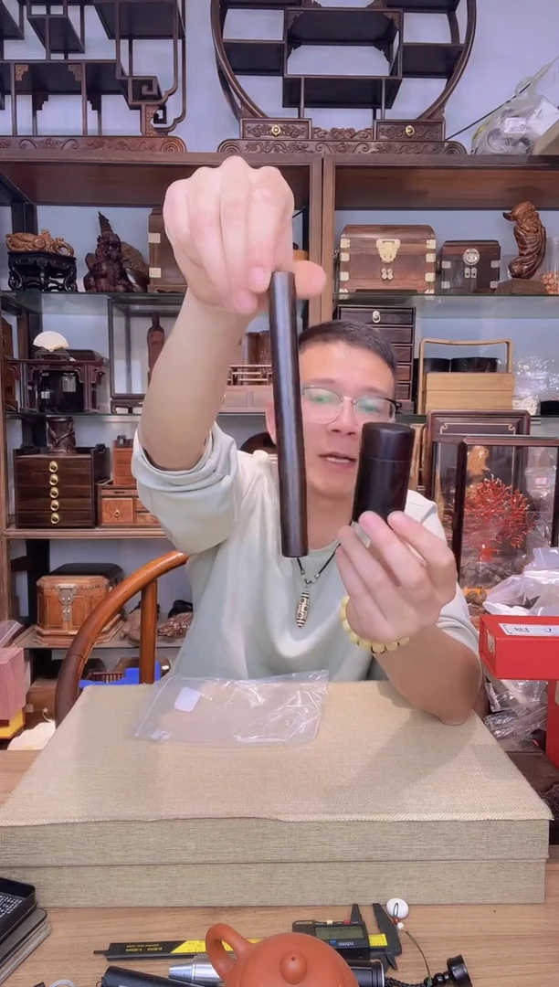 乌木类书架975紫光檀茶刀+牙签罐