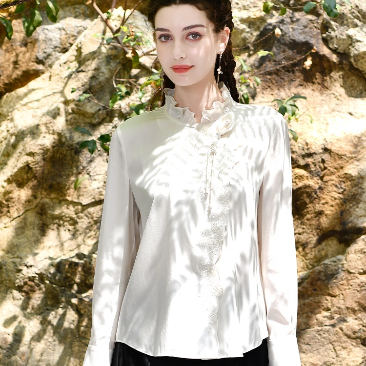 Pink Mary/粉红玛琍衬衫长袖白色PMAOS1027