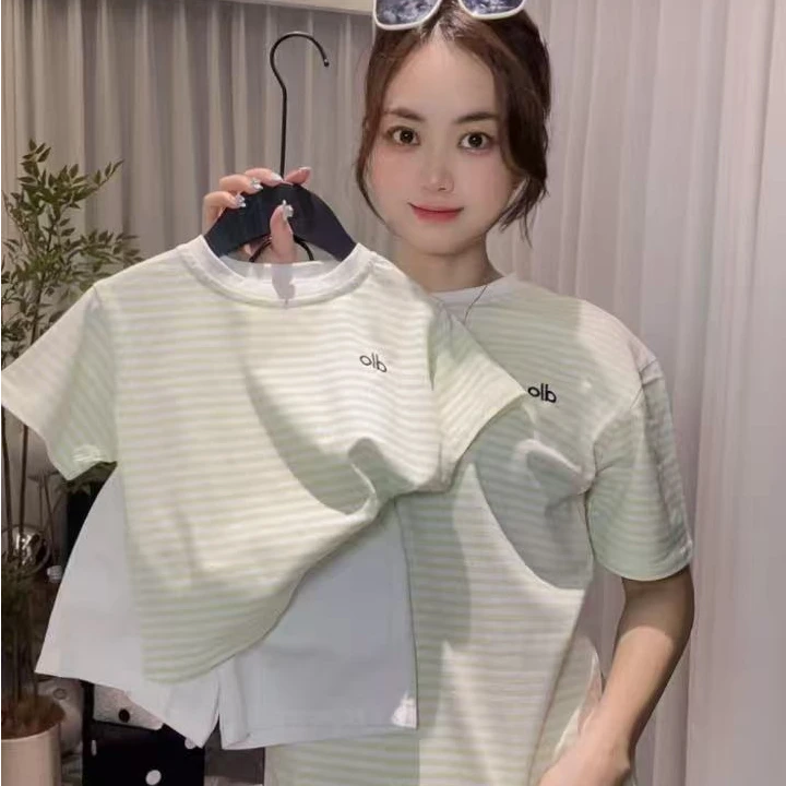 儿童男女宝亲子条纹上衣纯色短裤套装潮流百搭两件套夏季韩版QDX