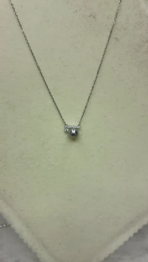 银S925镶嵌DA海水珍珠吊坠6-7 y098