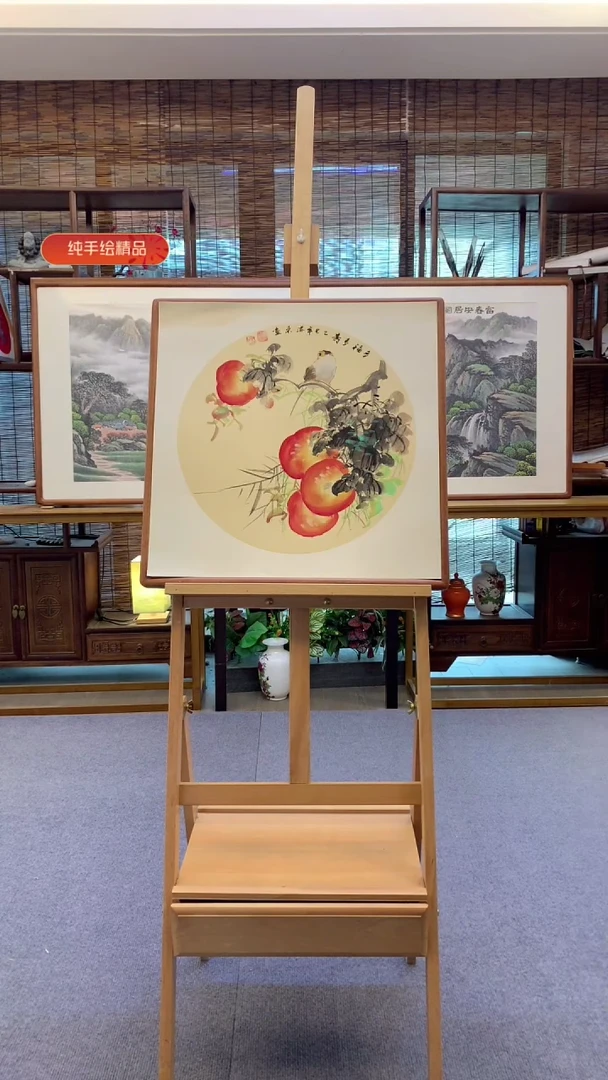 国画纯实木带框53*53cm