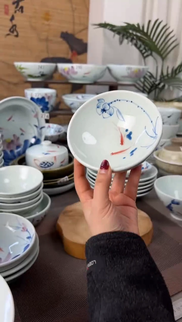 明舟大暇手绘5.5寸古碗（单只装随机图案）