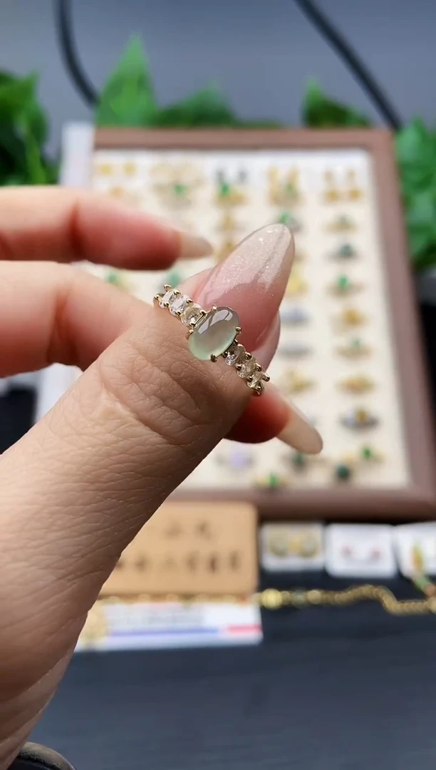 银S925镶嵌戒指翡翠12