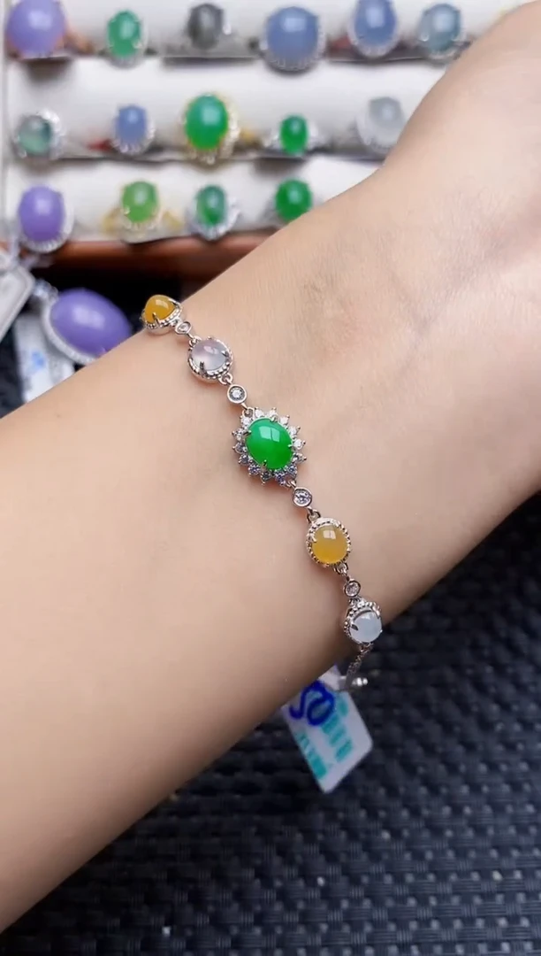 银S925镶嵌戒指翡翠5675