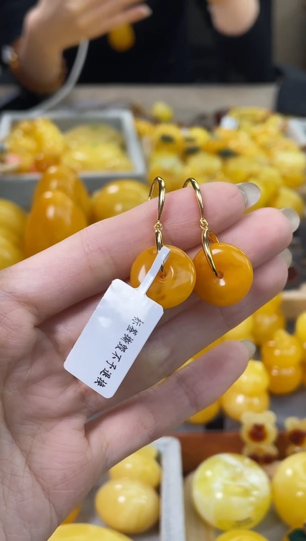 裸石琥珀银S925镶嵌J26